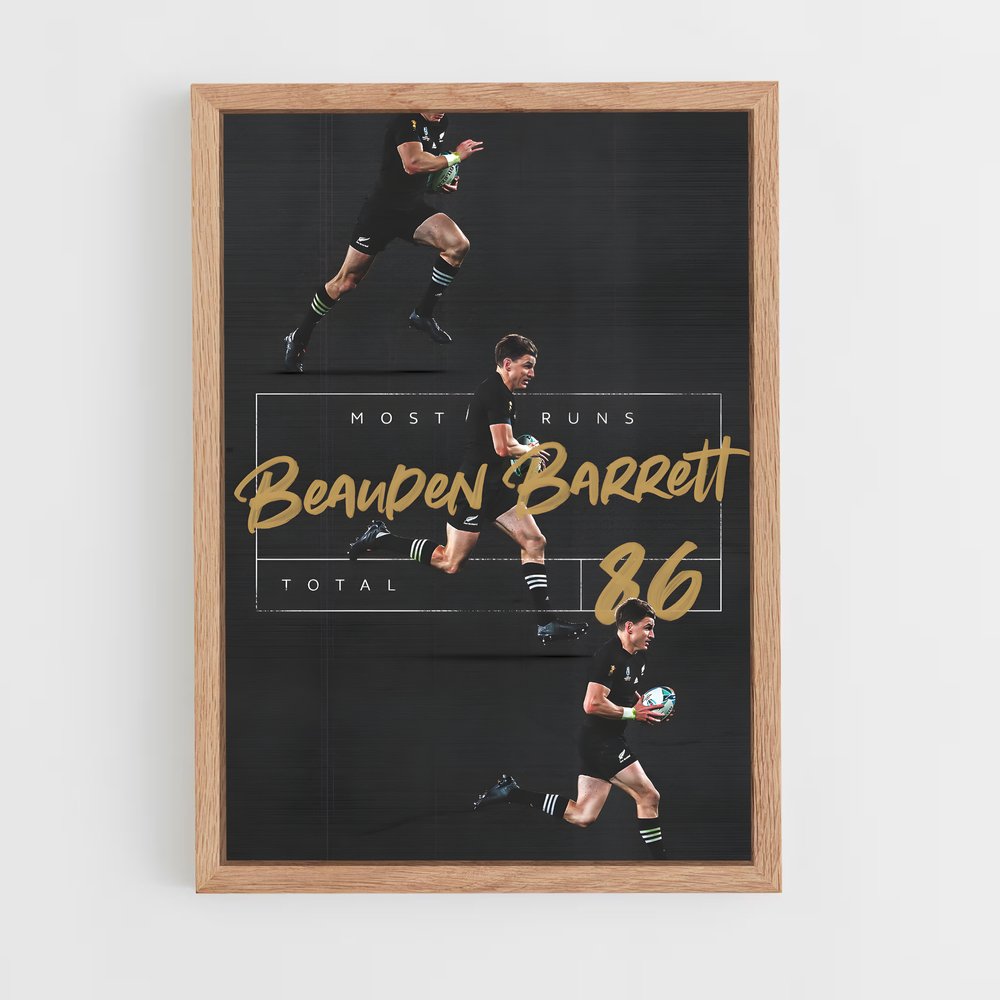 Poster Beauden de barrett – affiche Rugby (vue 4)